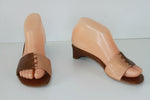 Escarpins Mules MIA LULU Tout cuir Marron Bicolore T 37 BE