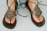 Spartiates SAINT GALANT Simili Cuir Bronze Très Origininales T 41 TBE