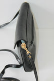 VINTAGE Sac LANPIN Paris Pochette Cuir Noir Bandoulière TBE
