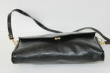 VINTAGE Sac LANPIN Paris Pochette Cuir Noir Bandoulière TBE
