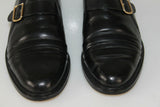 VINTAGE BELLOW Derby à Boucles Tout Cuir Noir T 40 TBE