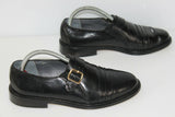 VINTAGE BELLOW Derby à Boucles Tout Cuir Noir T 40 TBE