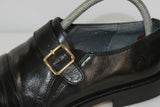 VINTAGE BELLOW Derby à Boucles Tout Cuir Noir T 40 TBE