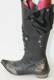 DKODE Mi bottes Tout Cuir Gris et Noir T 37 TBE