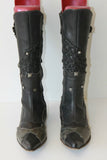 DKODE Mi bottes Tout Cuir Gris et Noir T 37 TBE