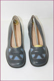 VINTAGE SAN MARINA Escarpins Cuir Gris Foncé bleu T 38 TBE