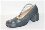 VINTAGE SAN MARINA Escarpins Cuir Gris Foncé bleu T 38 TBE