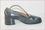VINTAGE SAN MARINA Escarpins Cuir Gris Foncé bleu T 38 TBE