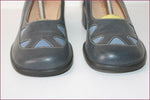 VINTAGE SAN MARINA Escarpins Cuir Gris Foncé bleu T 38 TBE