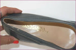 VINTAGE SAN MARINA Escarpins Cuir Gris Foncé bleu T 38 TBE