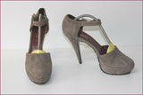 OSMOSE Escarpins Daim Gris Très Hauts Talons T 39 BE