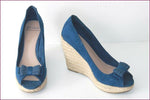 PULL AND BEAR Escarpins Compensés Synthétique Bleu T 37 TBE