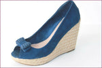 PULL AND BEAR Escarpins Compensés Synthétique Bleu T 37 TBE