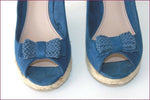 PULL AND BEAR Escarpins Compensés Synthétique Bleu T 37 TBE