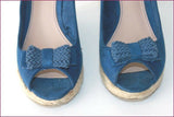 PULL AND BEAR Escarpins Compensés Synthétique Bleu T 37 TBE