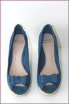 PULL AND BEAR Escarpins Compensés Synthétique Bleu T 37 TBE