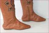 ARIDZA BROSS Bottes Cuir Artisanal Souple Ajouré T 36 TBE