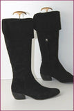 VENISE COLLECTION Bottes Daim Velours Noir T 38.5 TBE