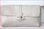 ZARA Sac Pochette Tout Cuir Beige Clair TTBE