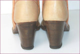 VINTAGE Mi Bottes Tout Cuir Camel Made In Italy T 35 TBE