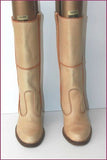 VINTAGE Mi Bottes Tout Cuir Camel Made In Italy T 35 TBE