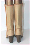 VINTAGE Mi Bottes Tout Cuir Camel Made In Italy T 35 TBE