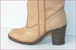 VINTAGE Mi Bottes Tout Cuir Camel Made In Italy T 35 TBE