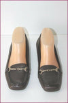 JONES NEW YORK Escarpins Mocassins Tout Cuir Marron Foncé T 37.5 BE