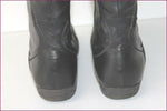 BOCAGE Bottes Cuir noir et Gris à Talons Plats T 40 TBE