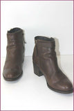 TOMMY HILFIGER Boots Femme Cuir Marron T 42 TBE