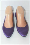 CAREL Escarpins Pointus Toile Rigide Satinée Violette Petits Talons T 35.5 TBE