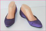 CAREL Escarpins Pointus Toile Rigide Satinée Violette Petits Talons T 35.5 TBE