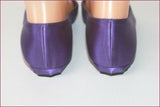 CAREL Escarpins Pointus Toile Rigide Satinée Violette Petits Talons T 35.5 TBE