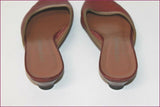 EMPORIO ARMANI Mules Tout Cuir Rouge Très Foncé T 35 TBE