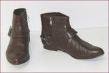 ZARA Boots Cuir Marron Petits Talons T 36 TBE