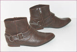ZARA Boots Cuir Marron Petits Talons T 36 TBE