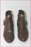 ZARA Boots Cuir Marron Petits Talons T 36 TBE
