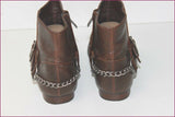ZARA Boots Cuir Marron Petits Talons T 36 TBE