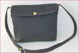 PIERRE CARDIN Sac Vintage Cuir et Textile Marine TBE