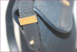 PIERRE CARDIN Sac Vintage Cuir et Textile Marine TBE