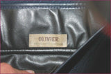 PIERRE CARDIN Sac Vintage Cuir et Textile Marine TBE