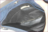 PIERRE CARDIN Sac Vintage Cuir et Textile Marine TBE