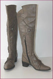 BOCAGE Bottes Genoux Pointues Cuir Taupe T 37 TBE