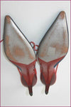 RODOLPHE MENUDIER Escarpins Pointus Cuir et Jean Talons fins T 38 TBE
