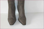 MODA DI FAUSTO Bottes Tout Cuir Gris Hauts Talons T 36 TBE