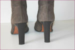 MODA DI FAUSTO Bottes Tout Cuir Gris Hauts Talons T 36 TBE