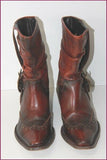 SAN MARINA Bottines Boots Cuir Plissé Marron Nuancé T 36 TBE