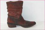 SAN MARINA Bottines Boots Cuir Plissé Marron Nuancé T 36 TBE