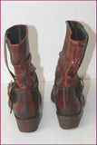 SAN MARINA Bottines Boots Cuir Plissé Marron Nuancé T 36 TBE