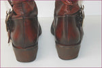 SAN MARINA Bottines Boots Cuir Plissé Marron Nuancé T 36 TBE